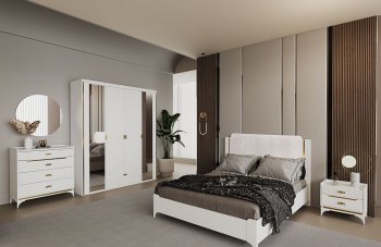 Спальный гарнитур Сиде Белый, модульный (СБК) в Краснотурьинске - krasnoturinsk.mebel-e96.ru