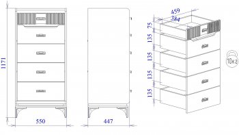 Комод высокий Сиде Белый (СБК) в Краснотурьинске - krasnoturinsk.mebel-e96.ru