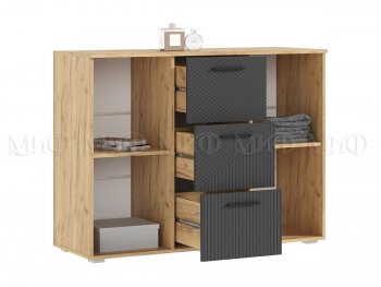Комод Сильвия, крафт/графит (Миф) в Краснотурьинске - krasnoturinsk.mebel-e96.ru