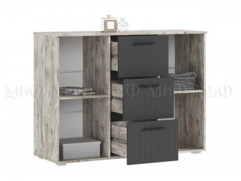 Комод Сильвия, дуб юкон/графит (Миф) в Краснотурьинске - krasnoturinsk.mebel-e96.ru