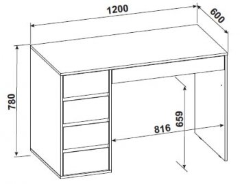 Стол компьютерный №13+пенал ШК-5 (СВ) в Краснотурьинске - krasnoturinsk.mebel-e96.ru