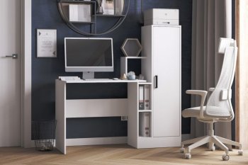 Компьютерный стол СКМ-2 белый (Микон) в Краснотурьинске - krasnoturinsk.mebel-e96.ru