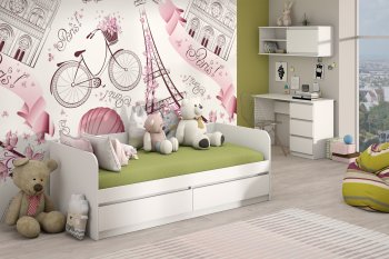 Кровать Соната 900 белый (Зарон) в Краснотурьинске - krasnoturinsk.mebel-e96.ru