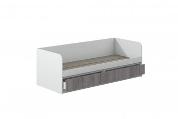 Кровать Соната 900 белый/крафт серый (Зарон) в Краснотурьинске - krasnoturinsk.mebel-e96.ru