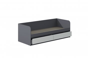 Кровать Соната 900 графит/белый (Зарон) в Краснотурьинске - krasnoturinsk.mebel-e96.ru