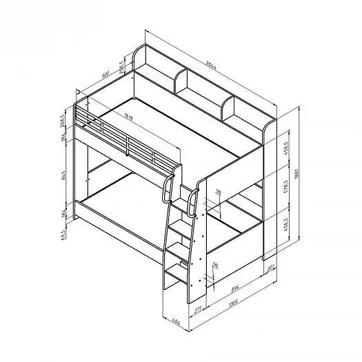 Двухъярусная кровать Соня-5 левая (ФМ) в Краснотурьинске - krasnoturinsk.mebel-e96.ru