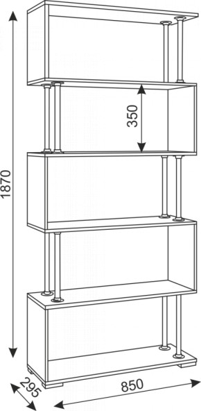 Стеллаж Зигзаг-1 (Риннер) в Краснотурьинске - krasnoturinsk.mebel-e96.ru