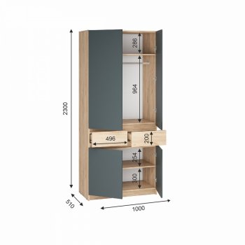 Шкаф 1000 мм Стоуби ШК-1000 графит (ИЦ) в Краснотурьинске - krasnoturinsk.mebel-e96.ru