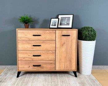 Комод-Тумба (1дв,4ящ) SVETLANA LOFT, дуб золотой (Генезис) в Краснотурьинске - krasnoturinsk.mebel-e96.ru