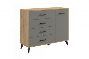 Комод-Тумба (1дв,4ящ) SVETLANA LOFT, дуб золотой/серый (Генезис) в Краснотурьинске - krasnoturinsk.mebel-e96.ru