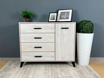 Комод-Тумба (1дв,4ящ) SVETLANA LOFT, сосна белая (Генезис) в Краснотурьинске - krasnoturinsk.mebel-e96.ru