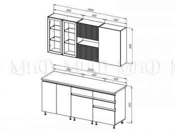 Кухонный гарнитур Техно-6 2000 мм (Миф) в Краснотурьинске - krasnoturinsk.mebel-e96.ru