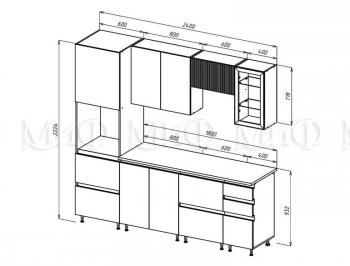 Кухонный гарнитур Техно-6 2400 мм (Миф) в Краснотурьинске - krasnoturinsk.mebel-e96.ru