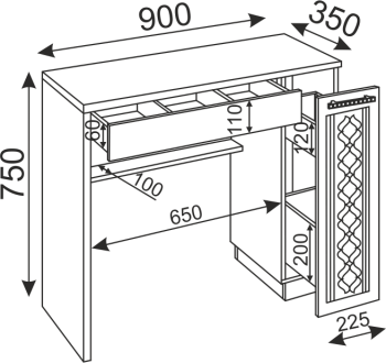 Туалетный стол Тиффани М36 (Риннер) в Краснотурьинске - krasnoturinsk.mebel-e96.ru