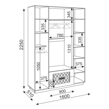 Шкаф распашной Тиффани М28 1600 мм (Риннер) в Краснотурьинске - krasnoturinsk.mebel-e96.ru