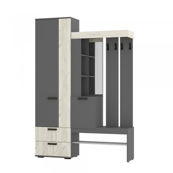 Прихожая Трамп графит/крафт белый (БТС) в Краснотурьинске - krasnoturinsk.mebel-e96.ru