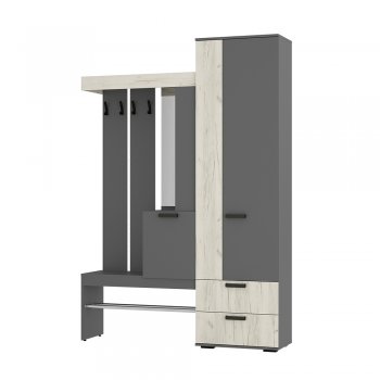 Прихожая Трамп графит/крафт белый (БТС) в Краснотурьинске - krasnoturinsk.mebel-e96.ru