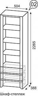 Шкаф-стеллаж №2 Твист (ИжМ) в Краснотурьинске - krasnoturinsk.mebel-e96.ru