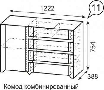 Комод комбинированный №11 Твист (ИжМ) в Краснотурьинске - krasnoturinsk.mebel-e96.ru