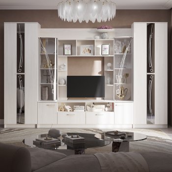 Стенка Венеция ясень белый (БТС) в Краснотурьинске - krasnoturinsk.mebel-e96.ru